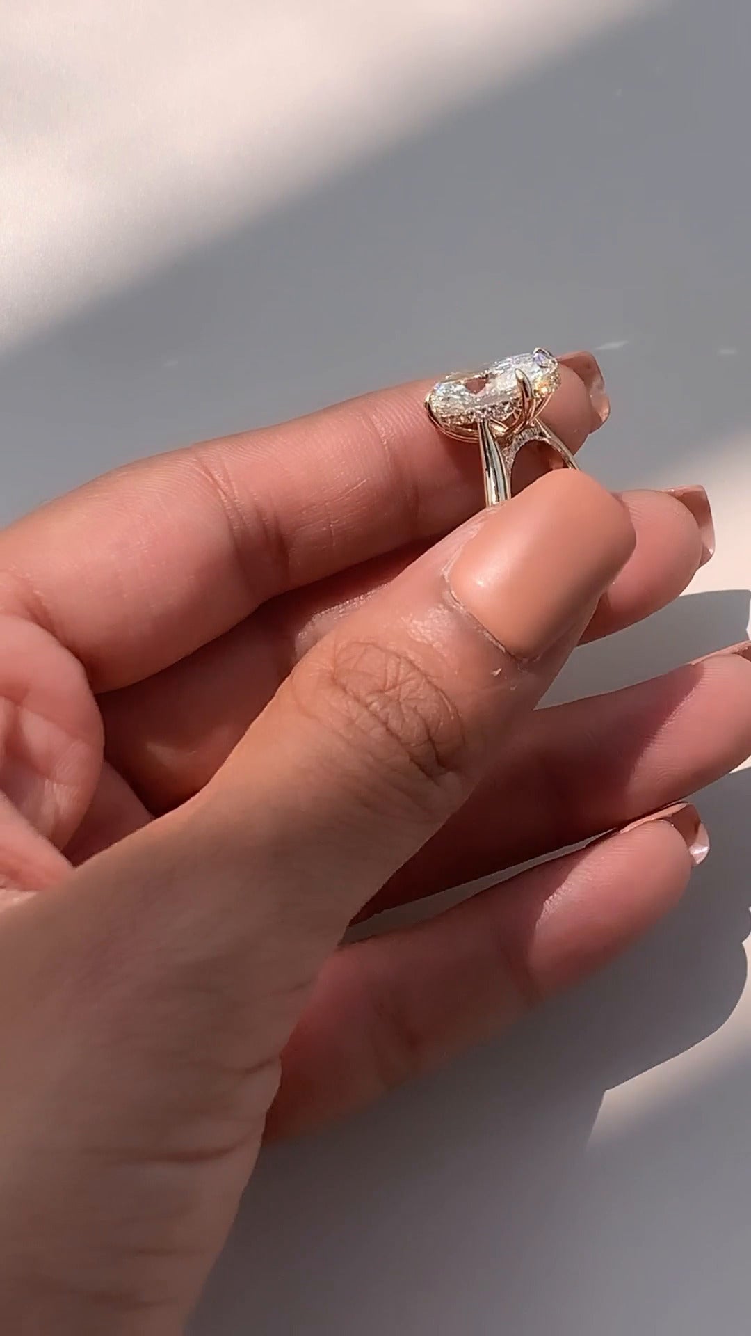 Pandora Oval Hidden Halo Moissanite Engagement Ring
