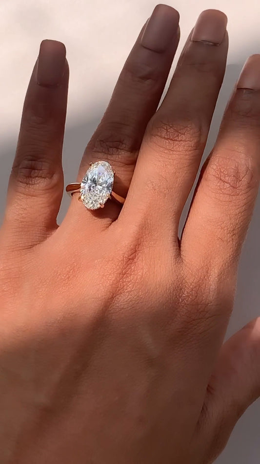 Pandora Oval Hidden Halo Moissanite Engagement Ring