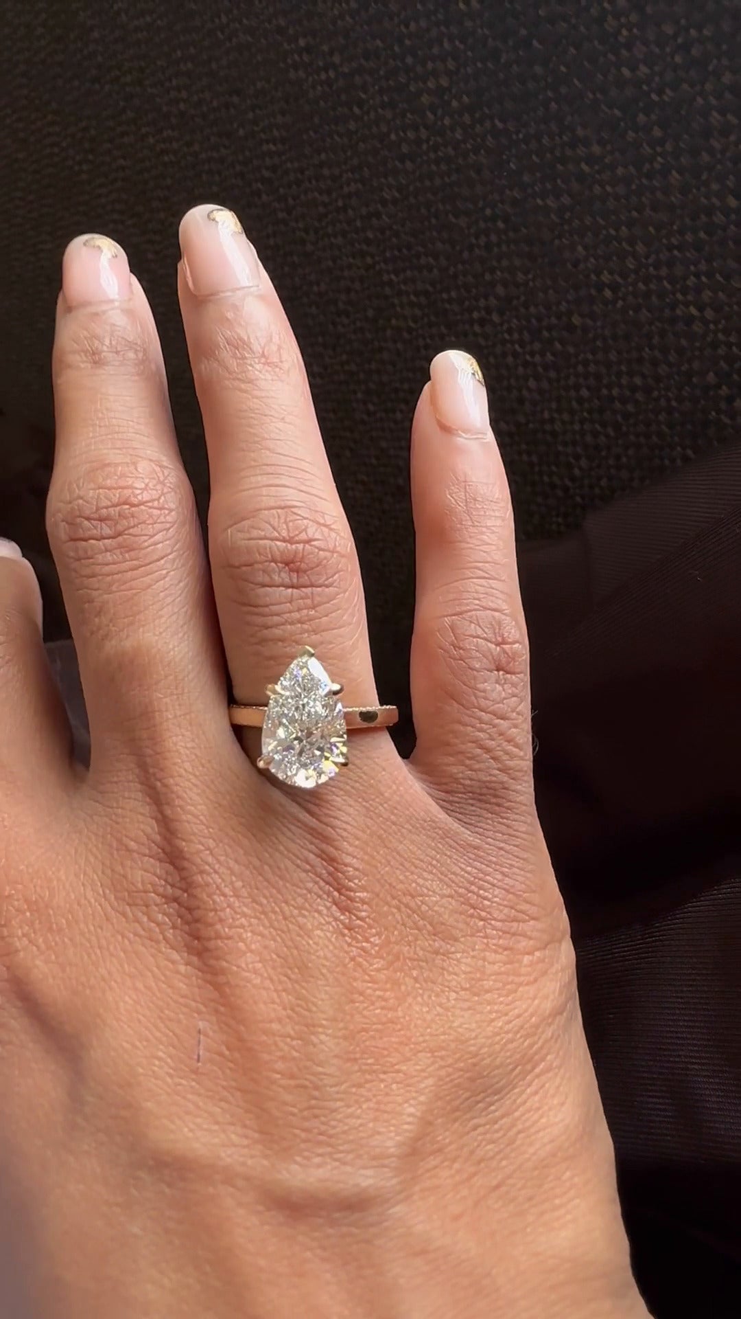 Pandora Pear Hidden Halo Moissanite Engagement Ring
