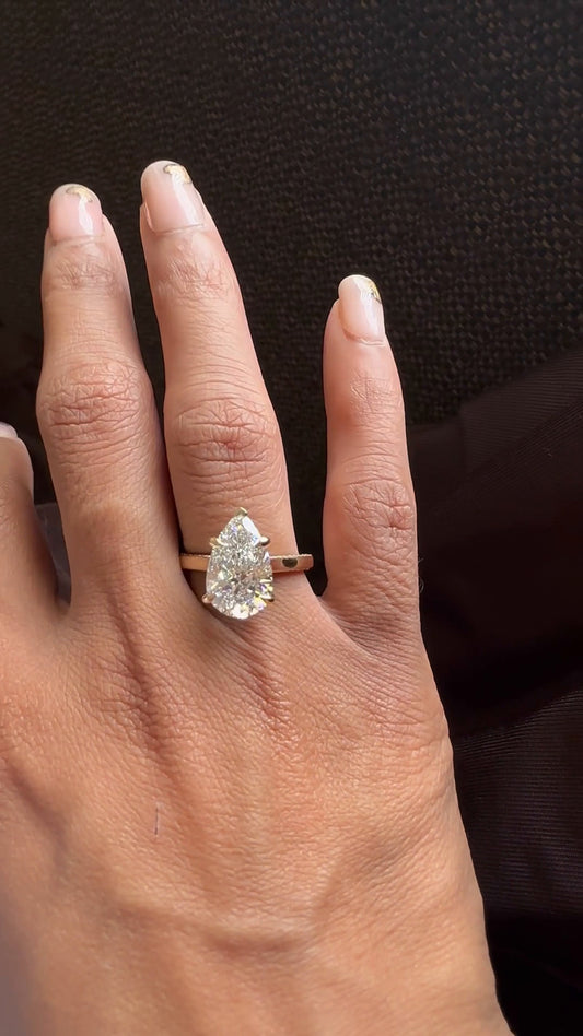 Pandora Pear Hidden Halo Moissanite Engagement Ring