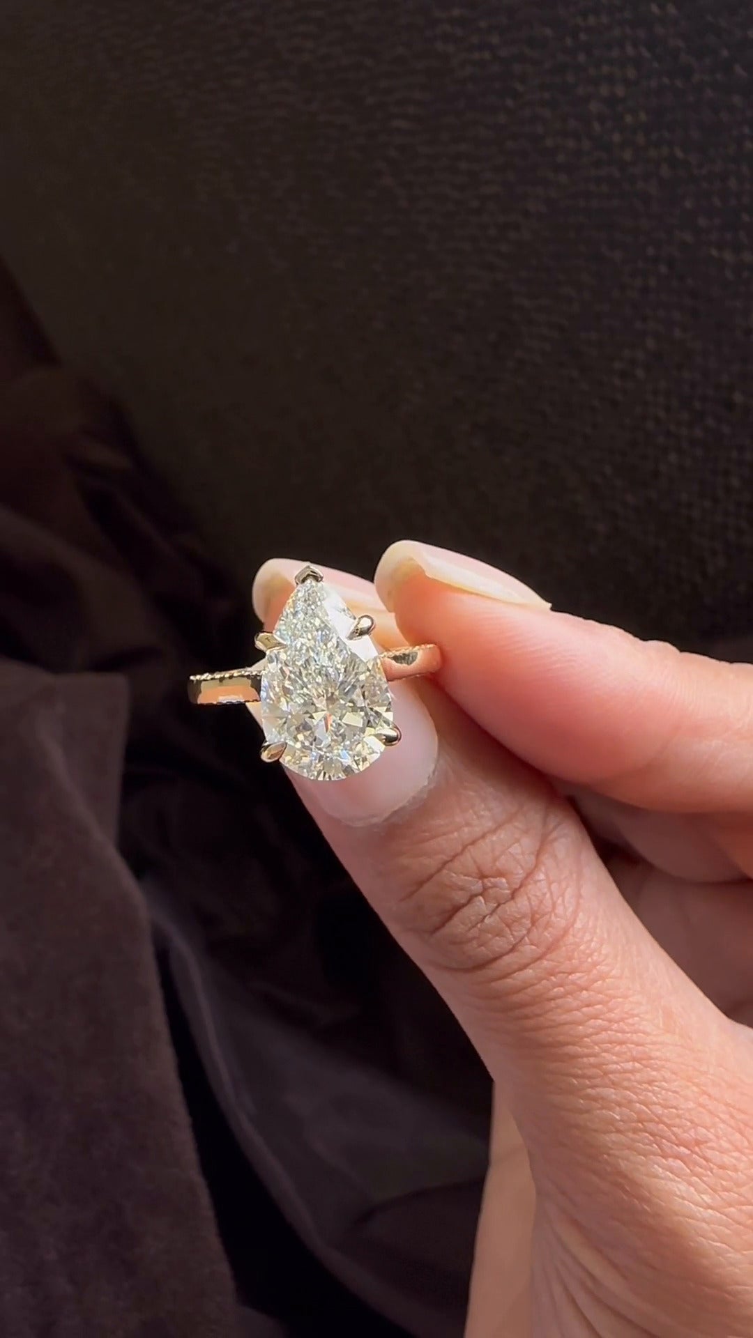 Pandora Pear Hidden Halo Moissanite Engagement Ring
