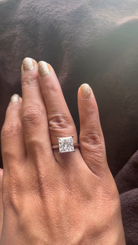 Pandora Princess Hidden Halo Moissanite Engagement Ring