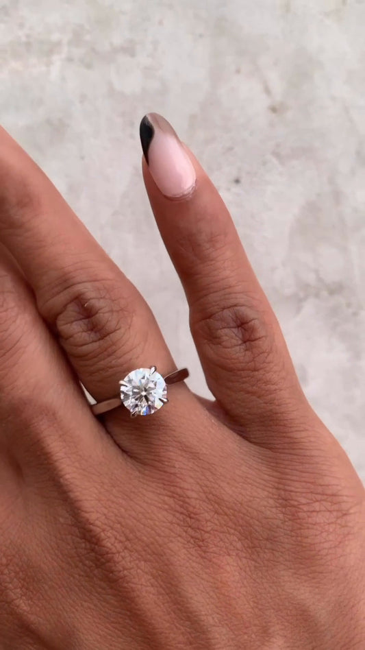 Pandora Round Hidden Halo Moissanite Engagement Ring