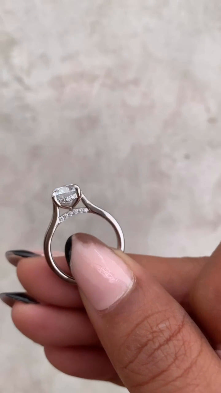 Pandora Round Hidden Halo Moissanite Engagement Ring