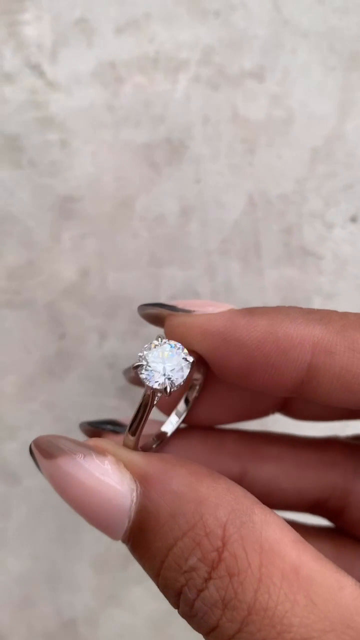 Pandora Round Hidden Halo Moissanite Engagement Ring