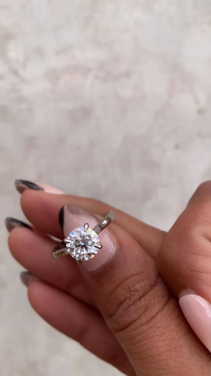 Pandora Round Hidden Halo Moissanite Engagement Ring