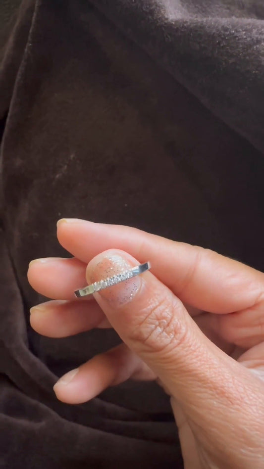 Pave Set Round Moissanite Wedding Ring