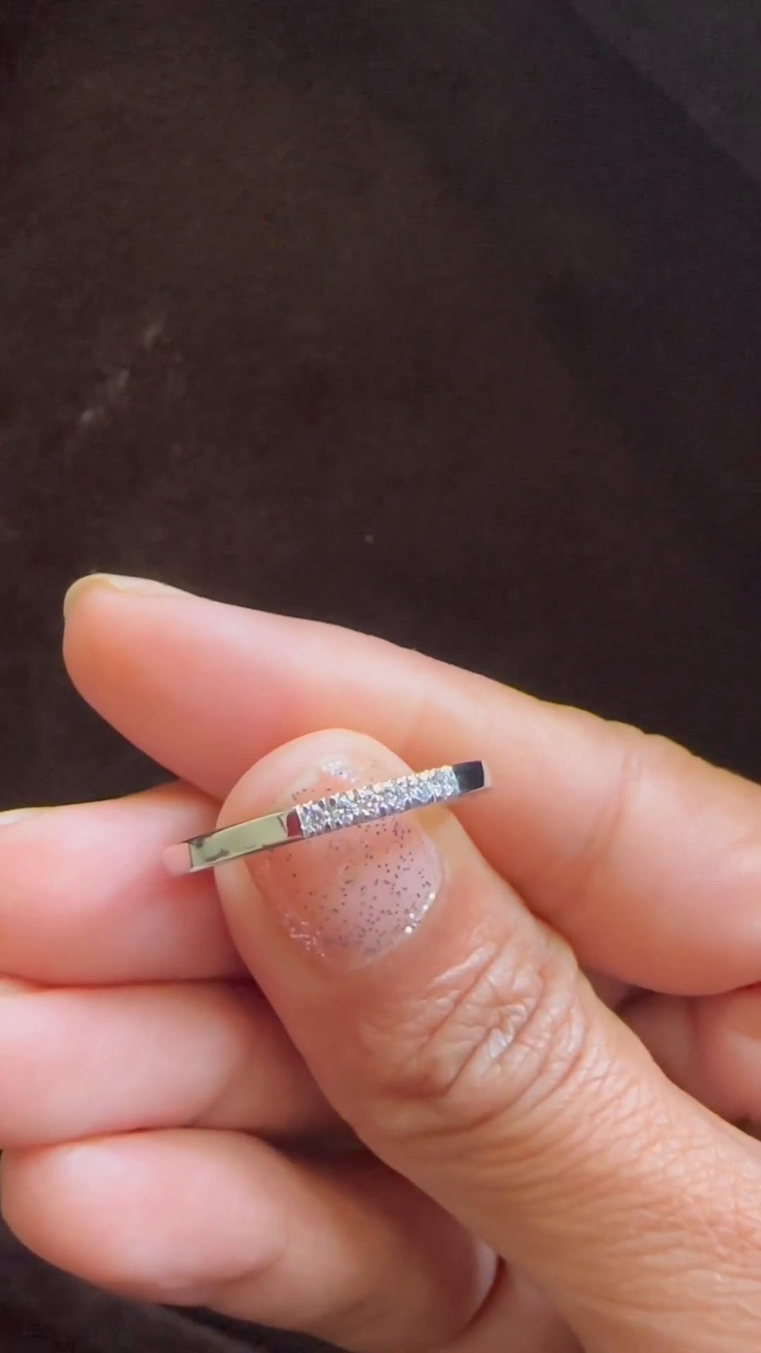 Pave Set Round Moissanite Wedding Ring