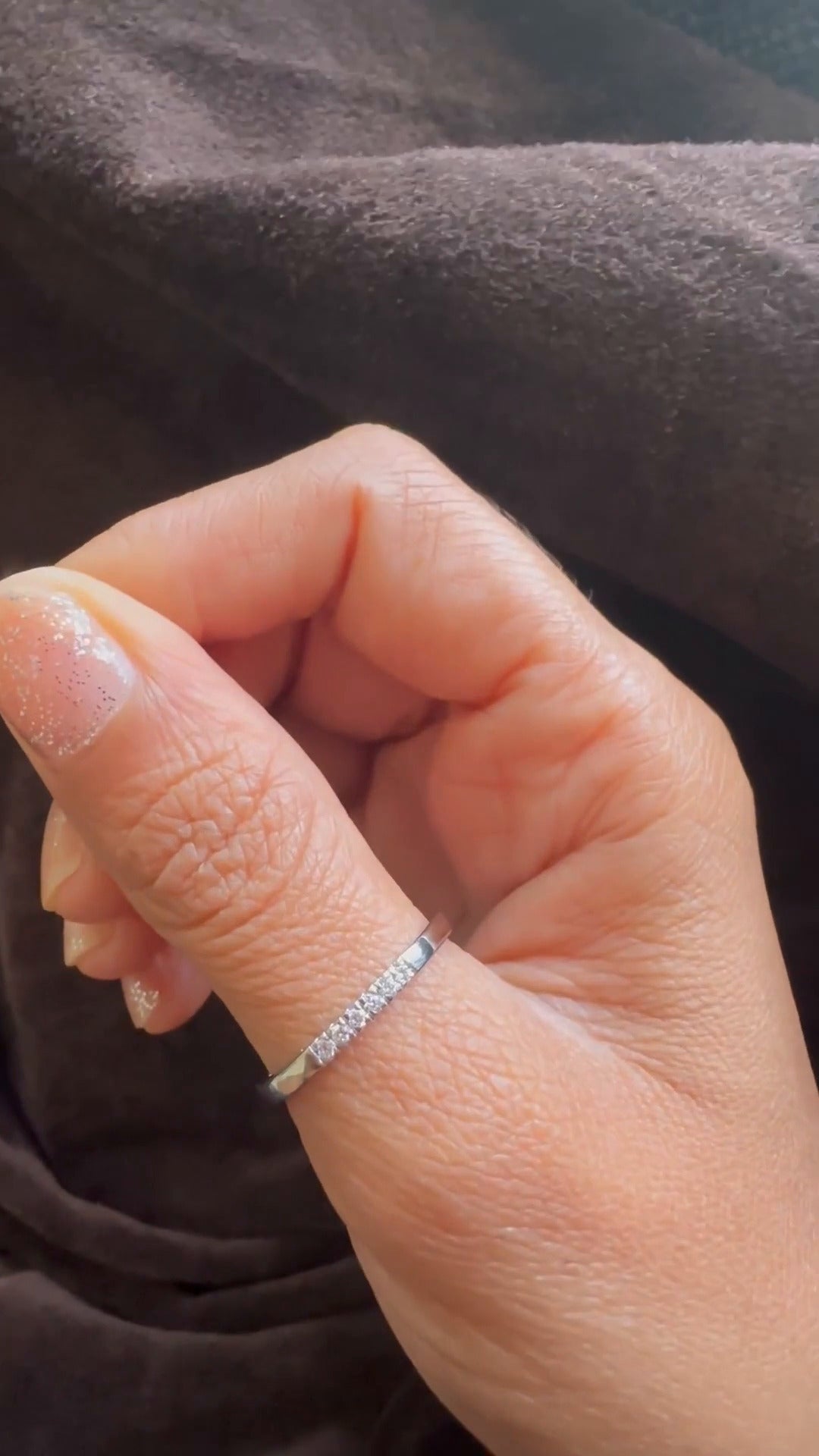 Pave Set Round Moissanite Wedding Ring
