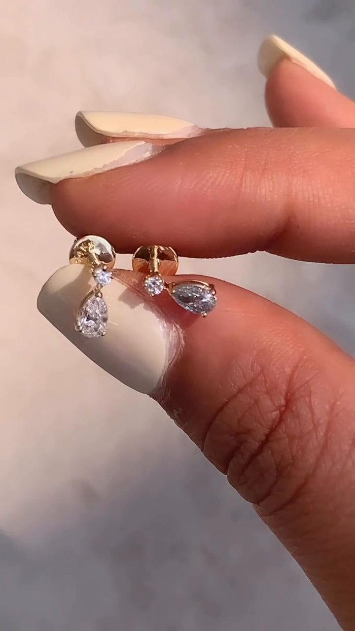Pear Moissanite Drops Earrings