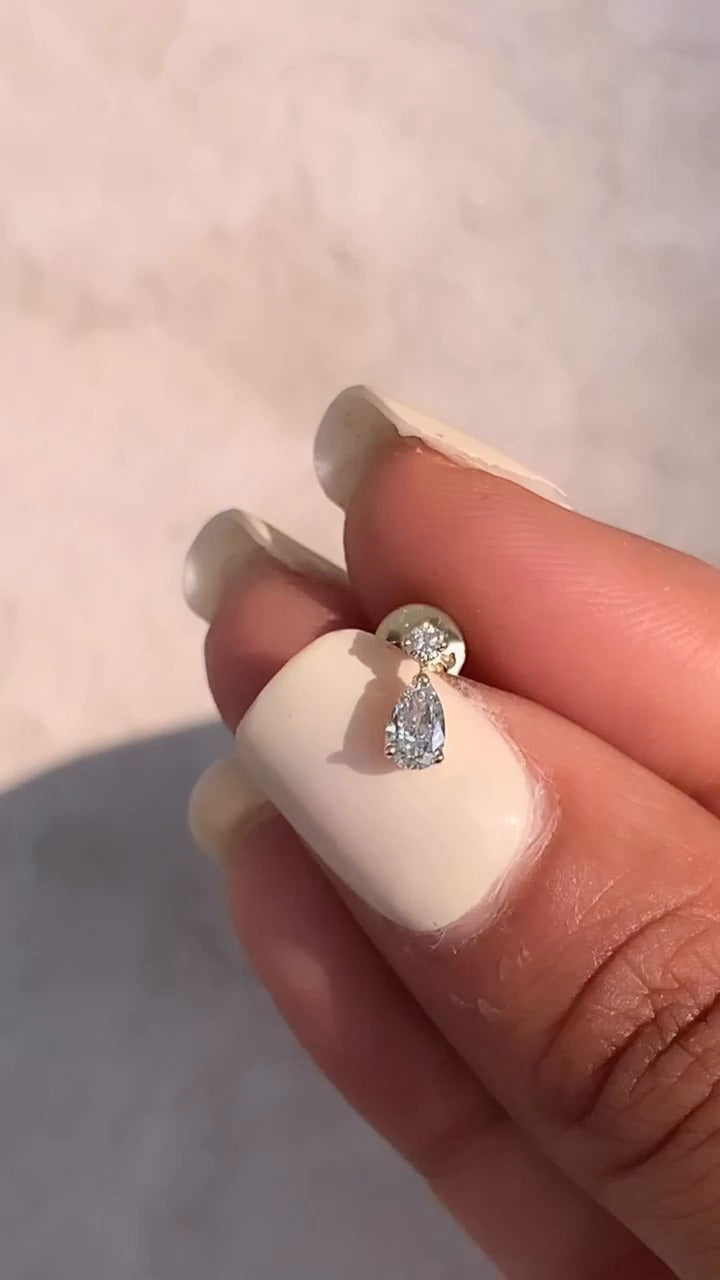 Pear Moissanite Drops Earrings