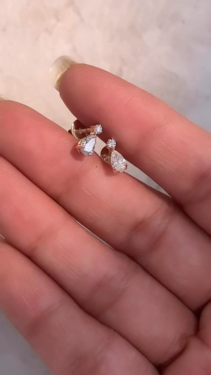 Pear Moissanite Drops Earrings
