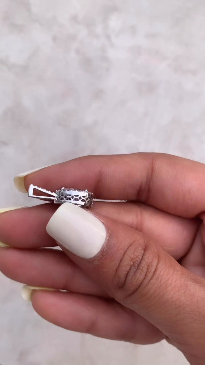 Pear Moissanite Halo Pendant
