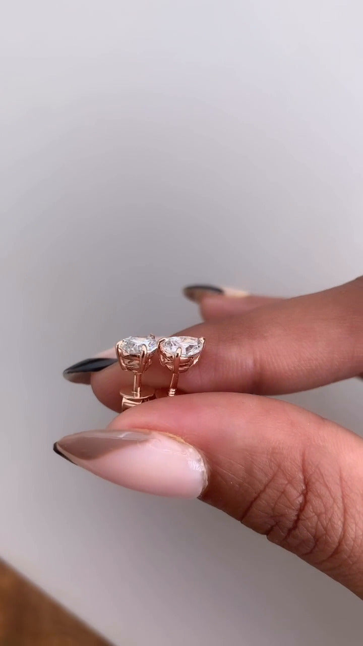 Pear Moissanite Stud Earrings