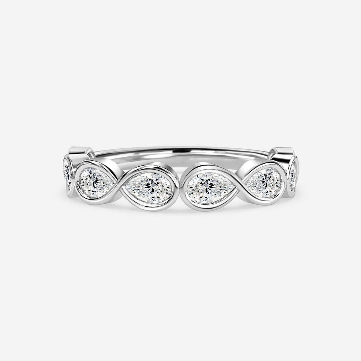 Pear Shaped Moissanite Wedding Ring