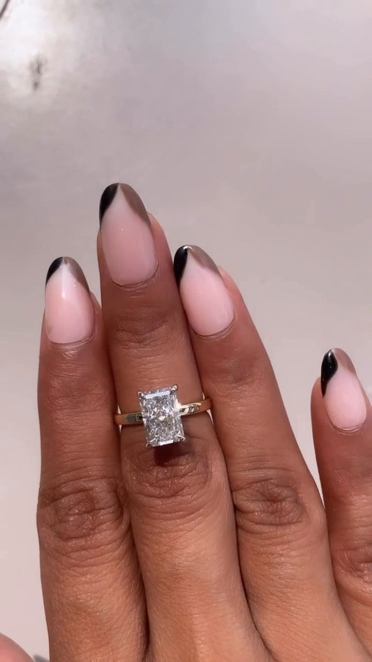 Penelope Radiant Hidden Halo Moissanite Engagement Ring