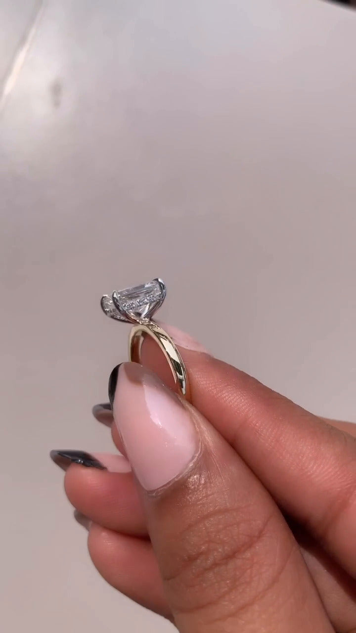 Penelope Radiant Hidden Halo Moissanite Engagement Ring