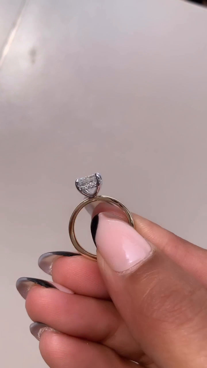 Penelope Radiant Hidden Halo Moissanite Engagement Ring