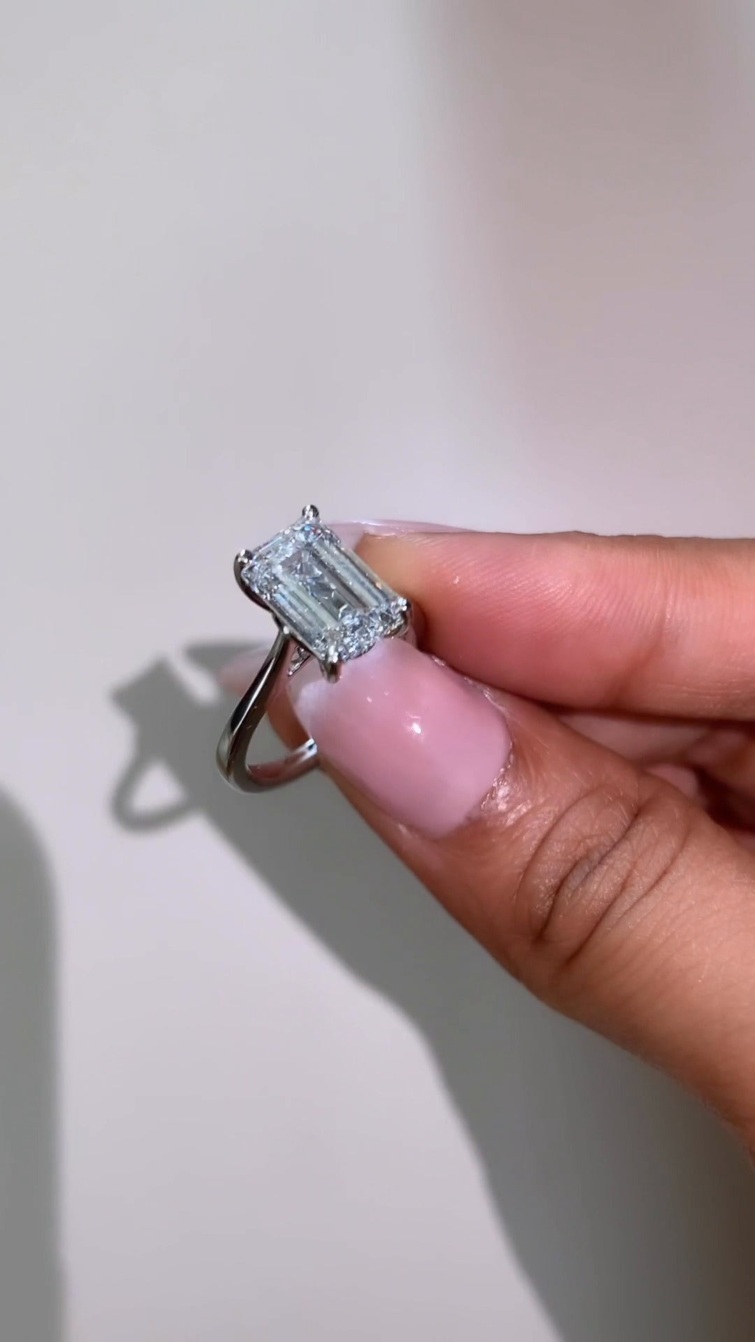 Peony Emerald Solitaire Moissanite Engagement Ring