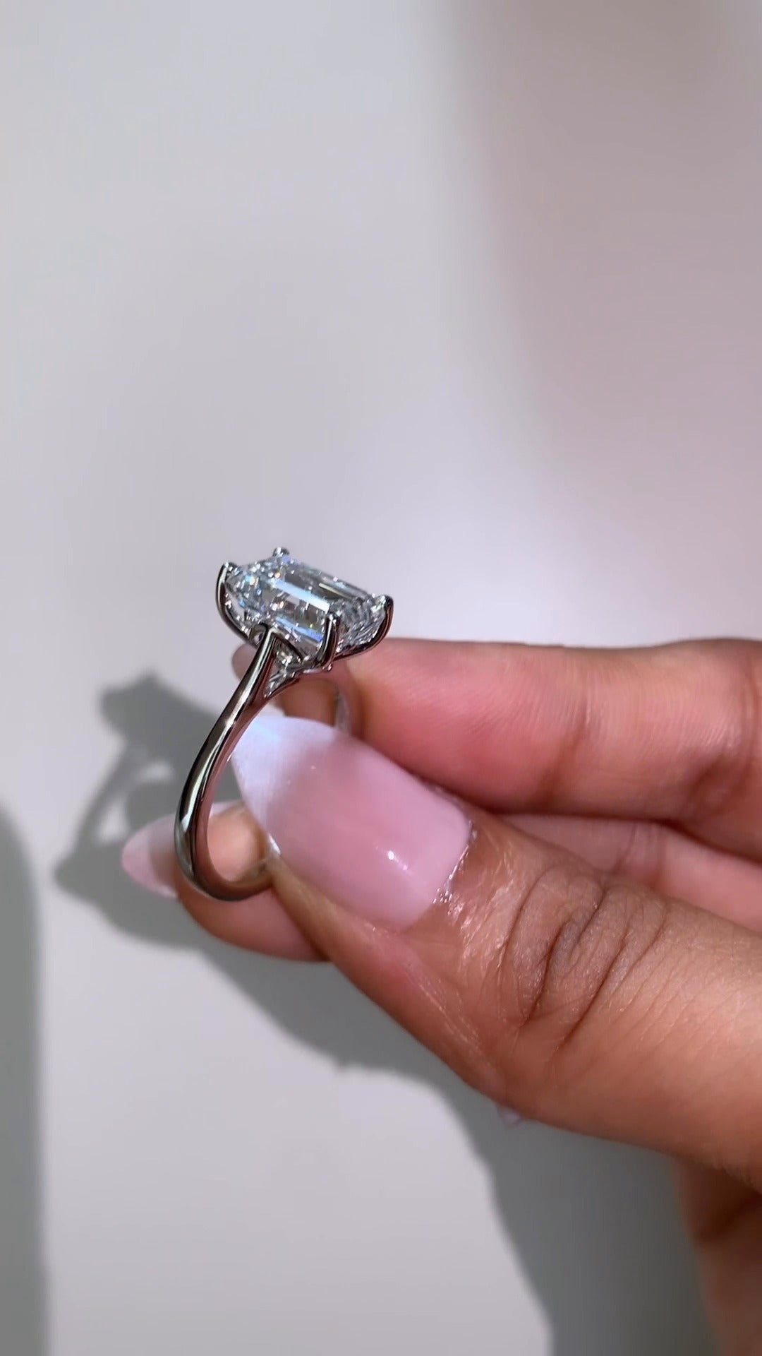 Peony Emerald Solitaire Moissanite Engagement Ring