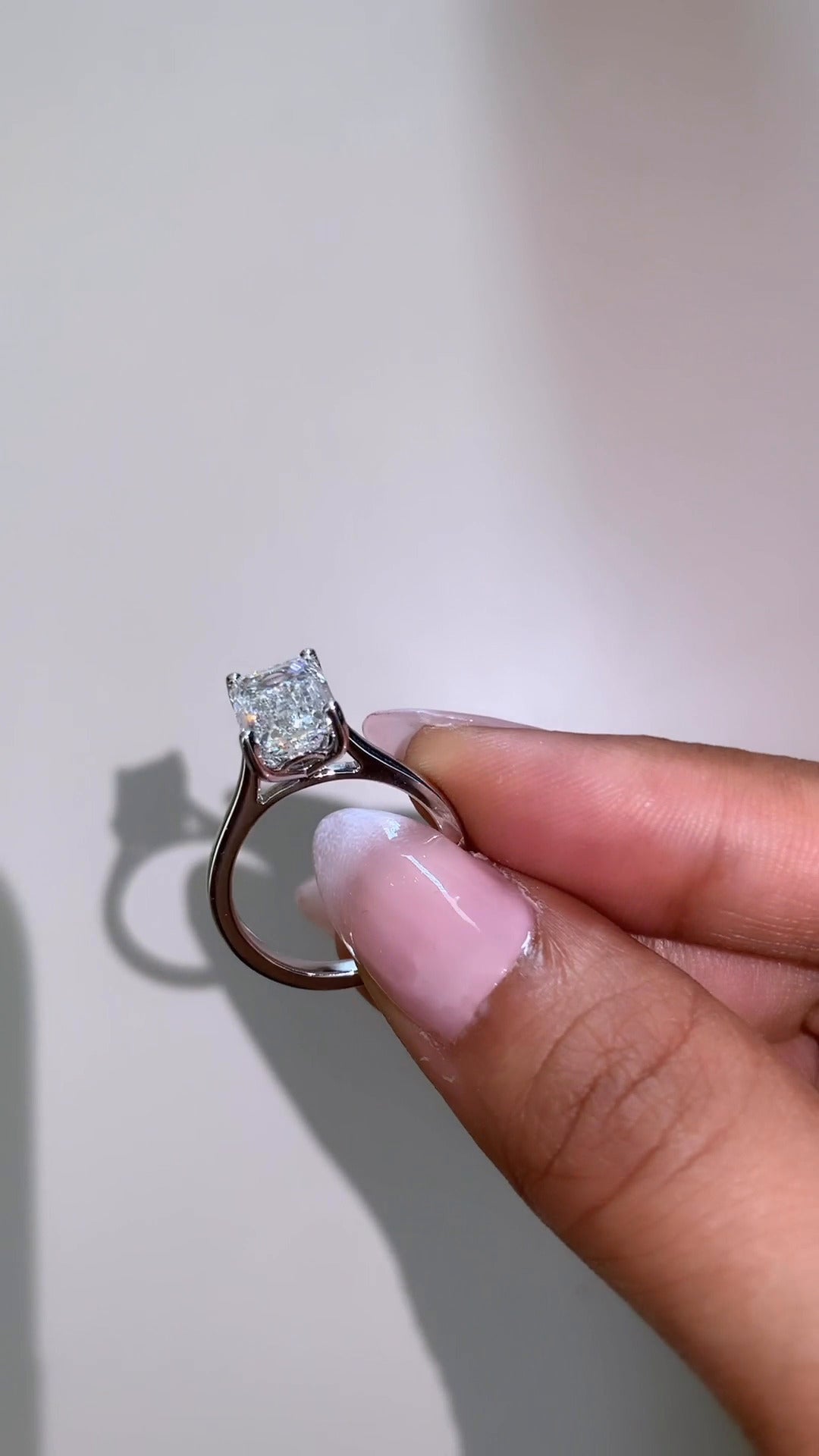 Peony Emerald Solitaire Moissanite Engagement Ring
