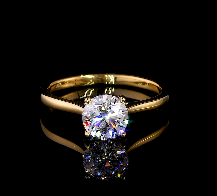 Peony Round Engagement Ring