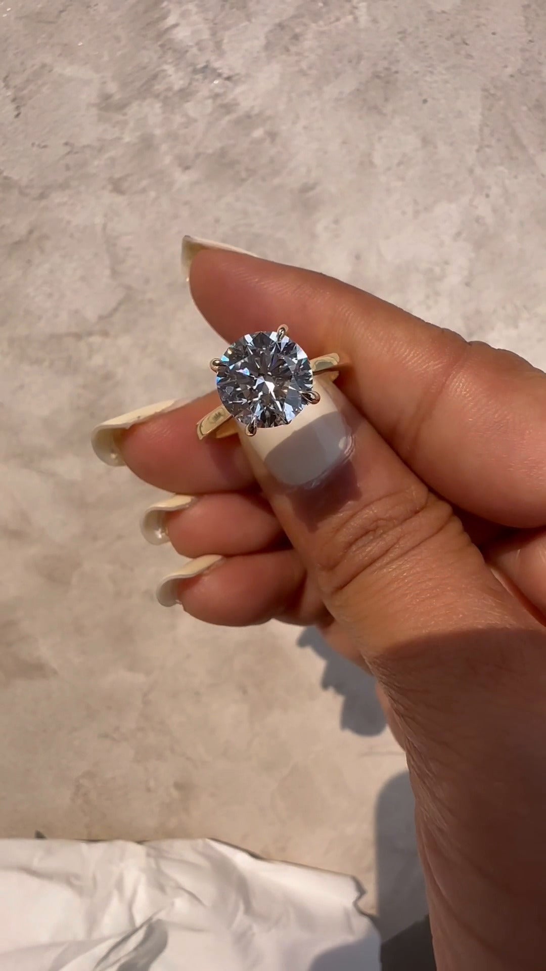 Peony Round Solitaire Moissanite Engagement Ring