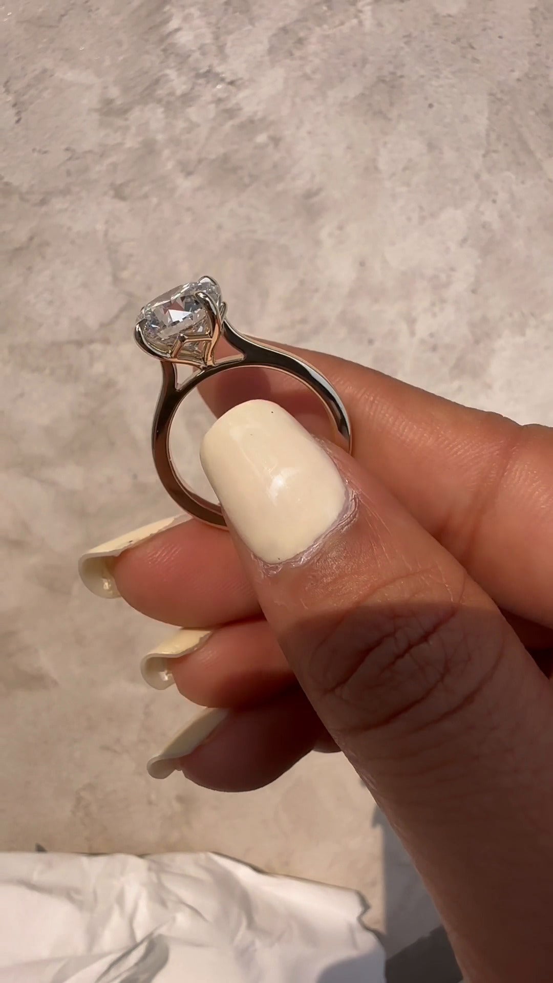 Peony Round Solitaire Moissanite Engagement Ring