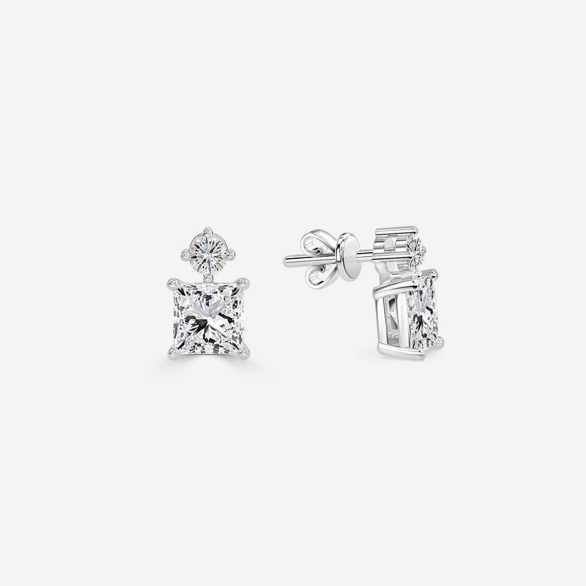 Princess Moissanite Drops Earrings