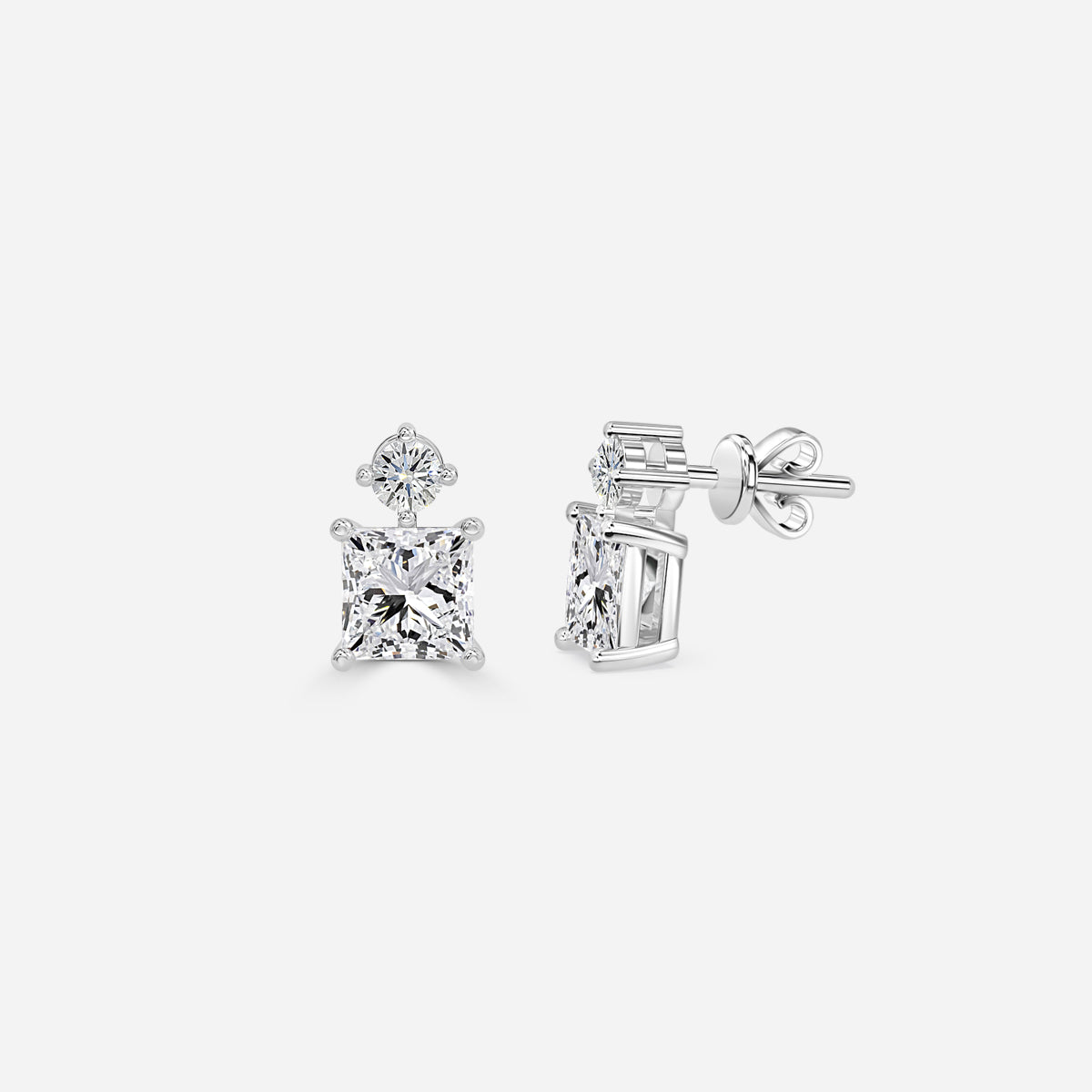 Princess Moissanite Drops Earrings