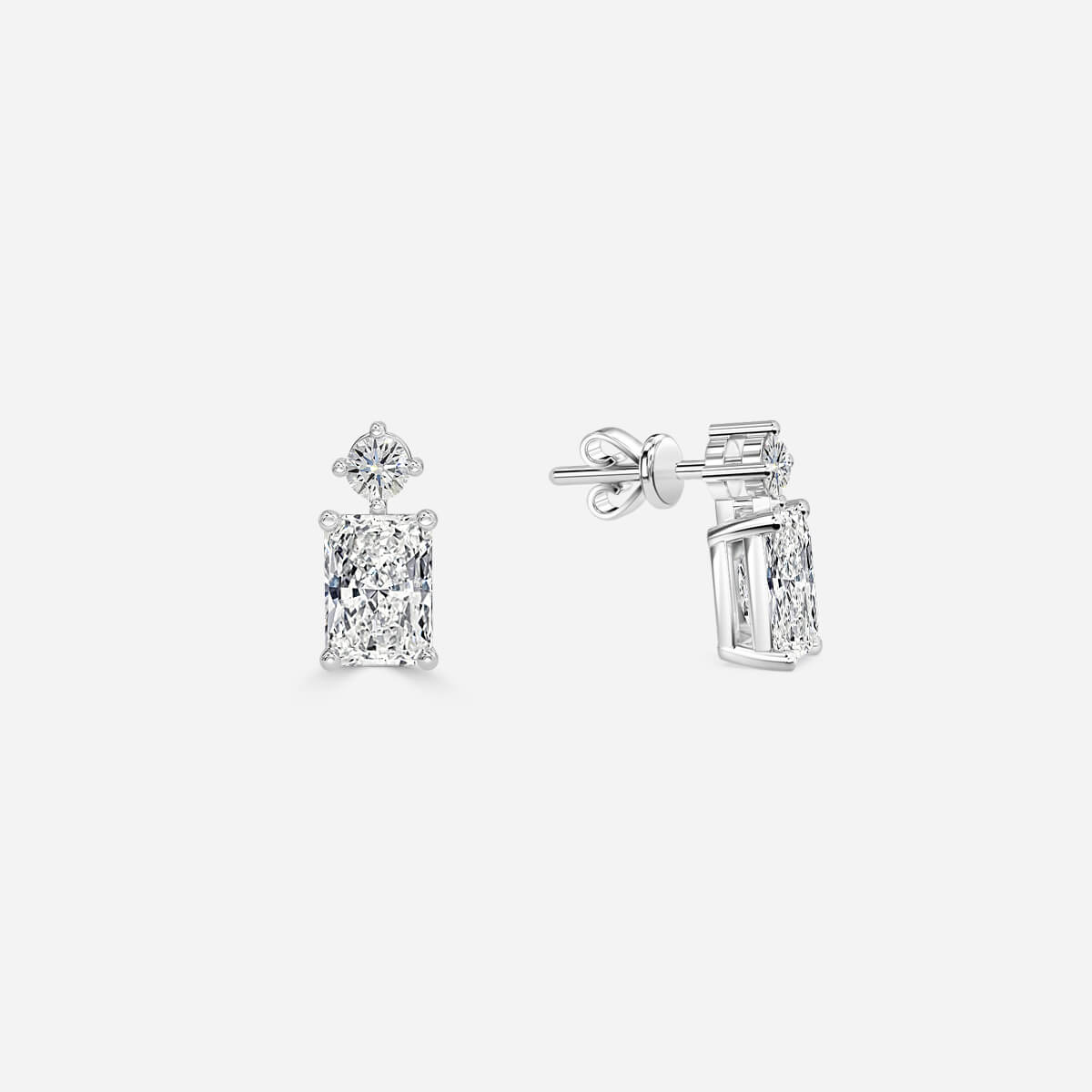 Radiant Moissanite Drops Earrings