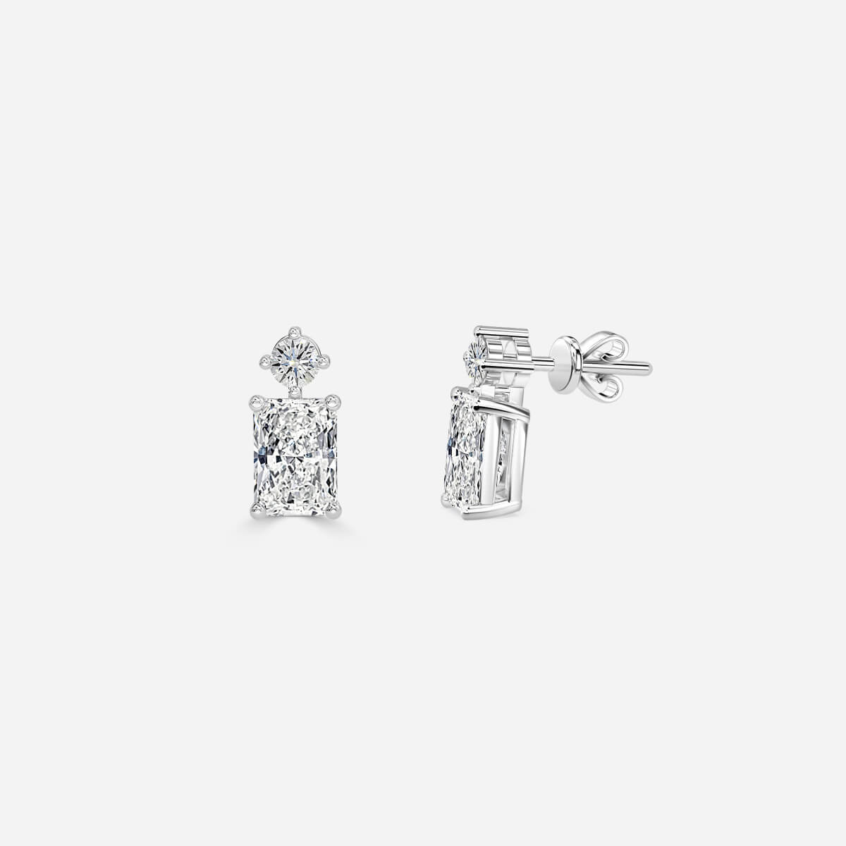 Radiant Moissanite Drops Earrings