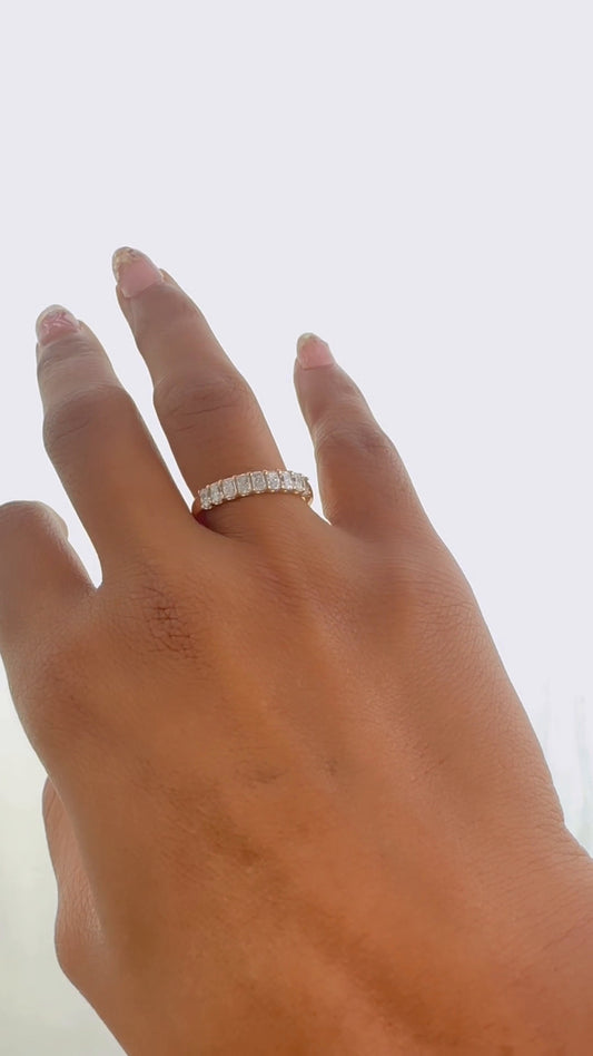 Radiant Moissanite Half Eternity Ring