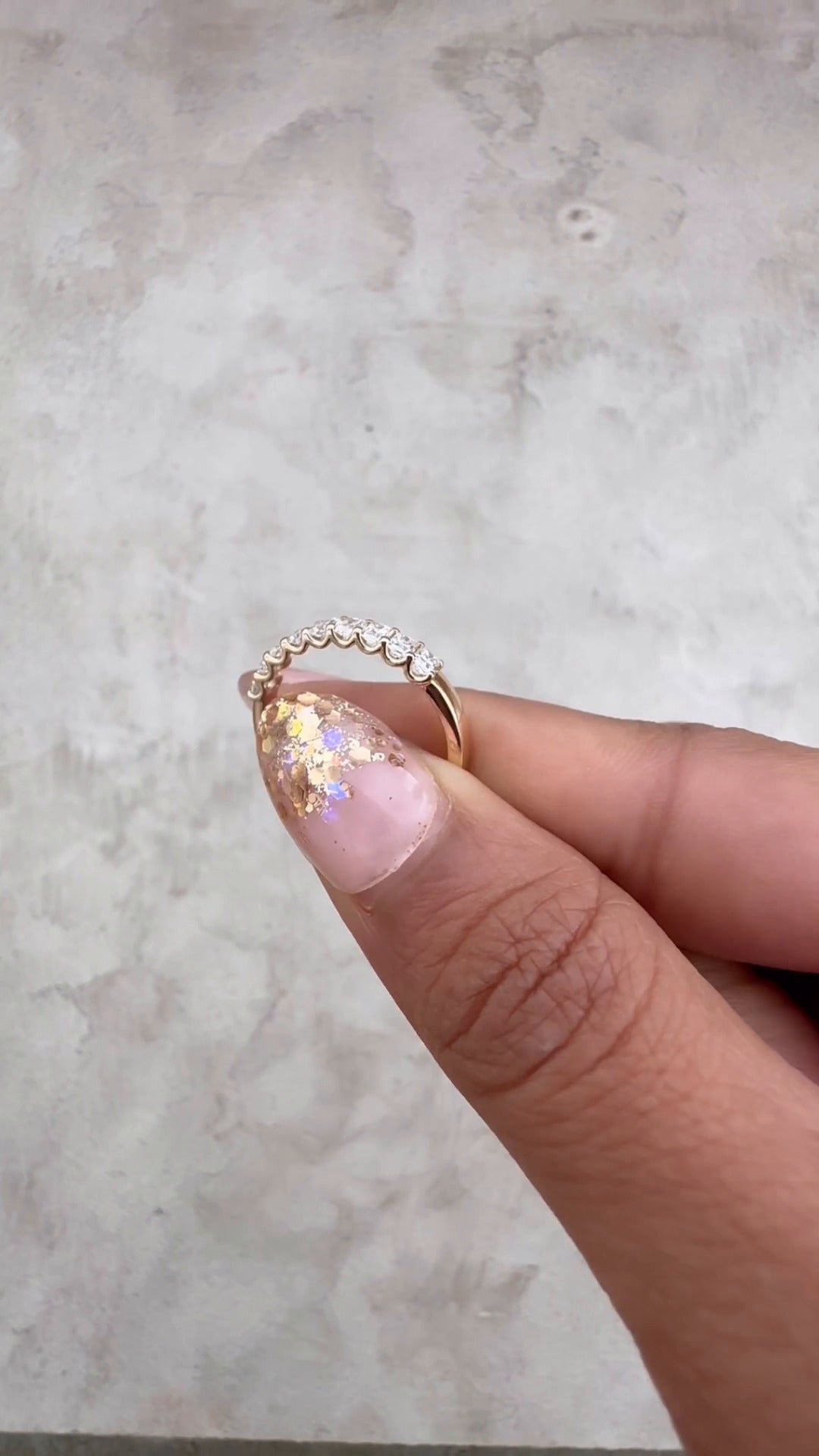 Radiant Moissanite Half Eternity Ring