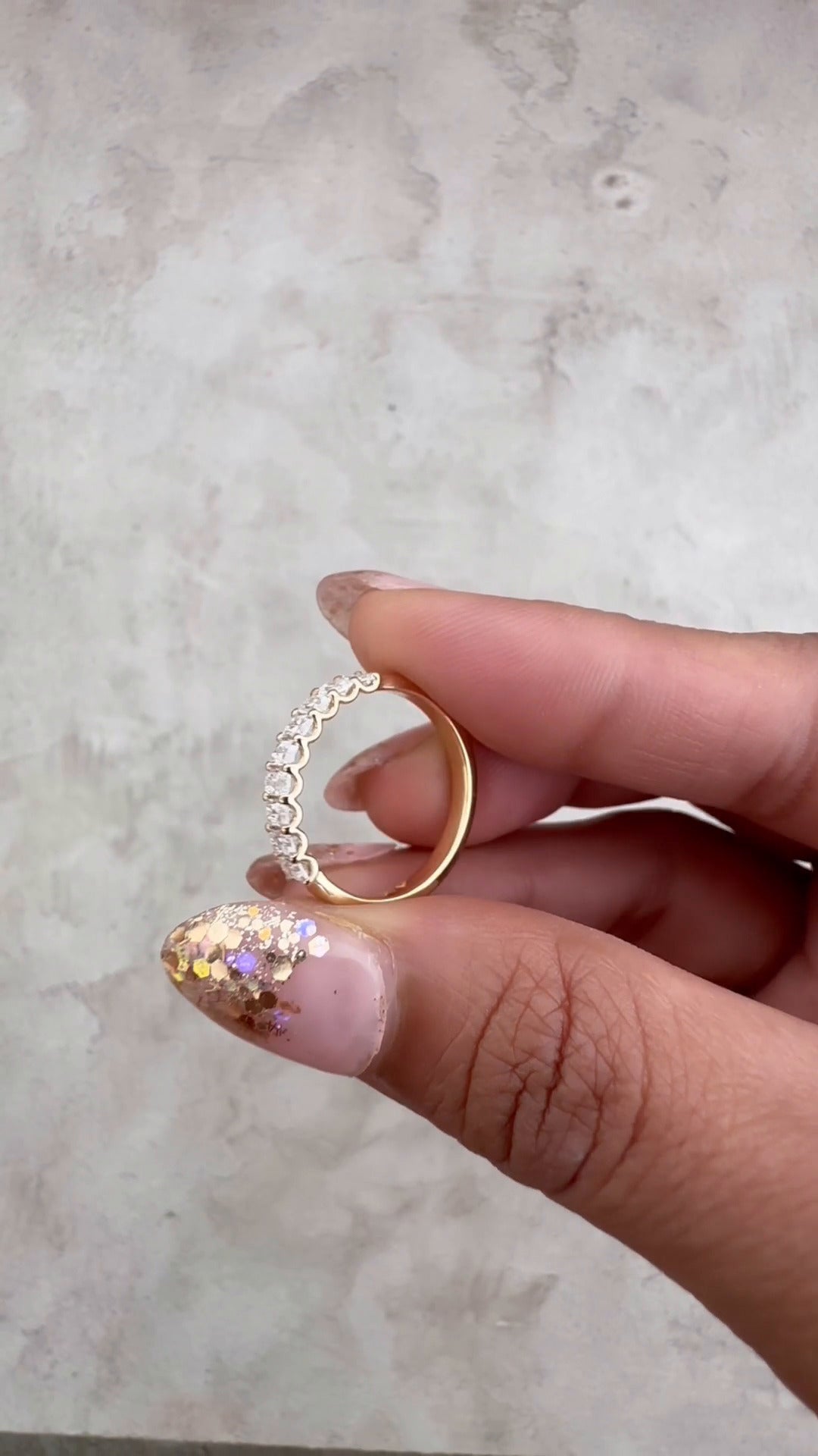 Radiant Moissanite Half Eternity Ring