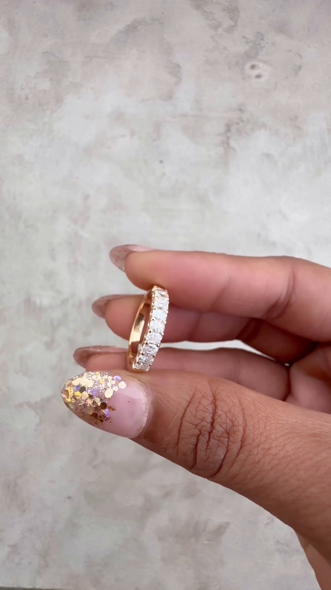 Radiant Moissanite Half Eternity Ring
