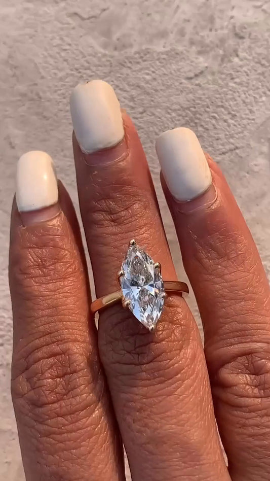Raquel Marquise Solitaire Moissanite Engagement Ring