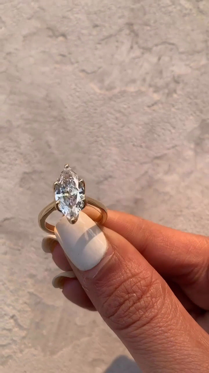 Raquel Marquise Solitaire Moissanite Engagement Ring