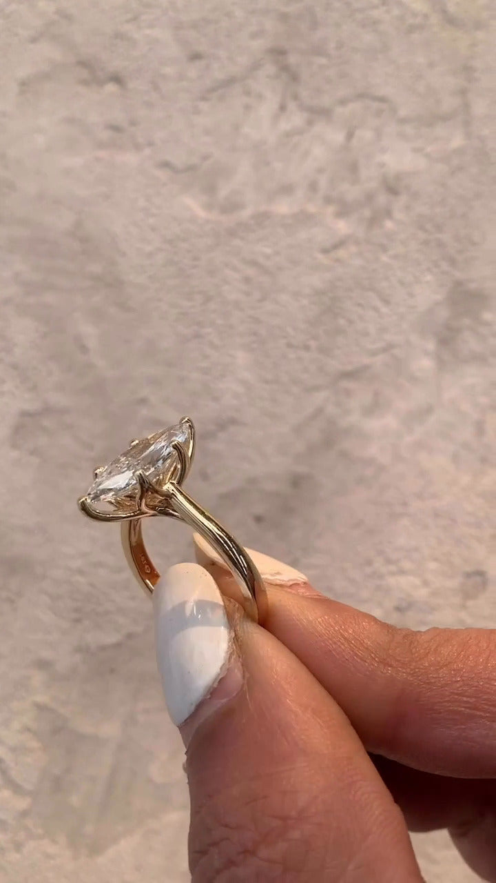 Raquel Marquise Solitaire Moissanite Engagement Ring