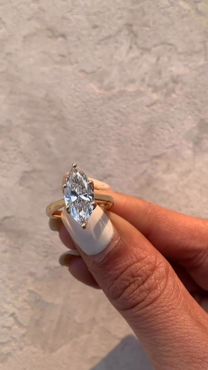 Raquel Marquise Solitaire Moissanite Engagement Ring