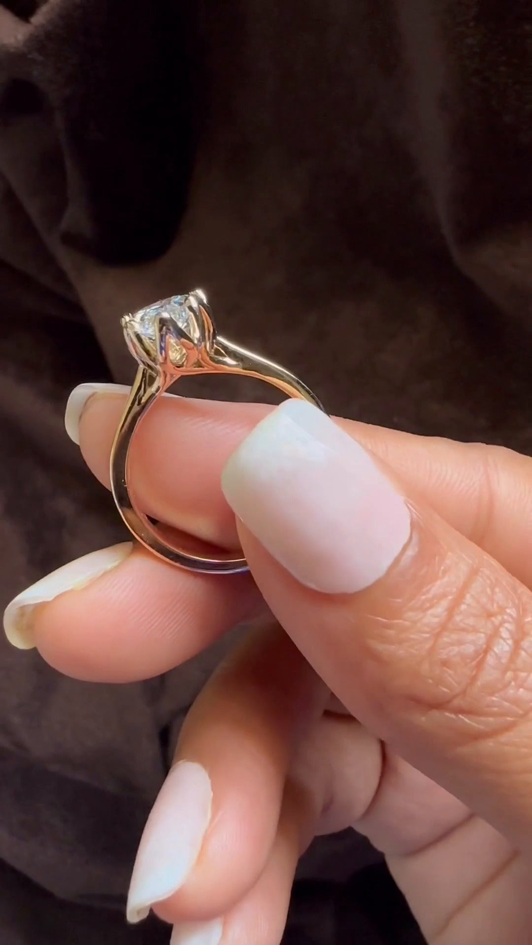 Raquel Pear Solitaire Moissanite Engagement Ring