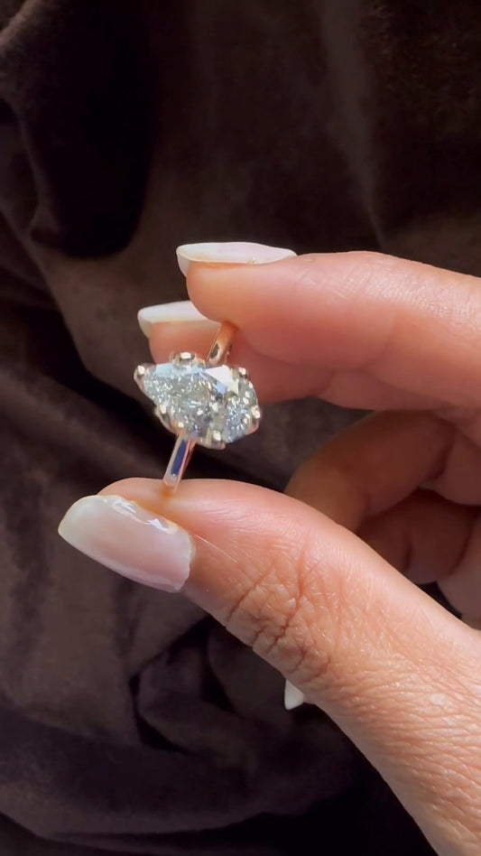 Raquel Pear Solitaire Moissanite Engagement Ring
