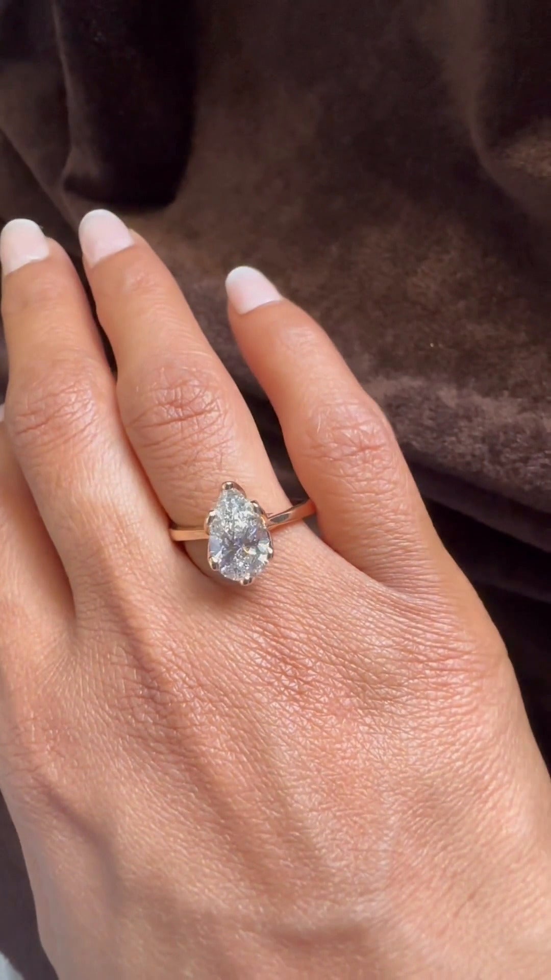 Raquel Pear Solitaire Moissanite Engagement Ring