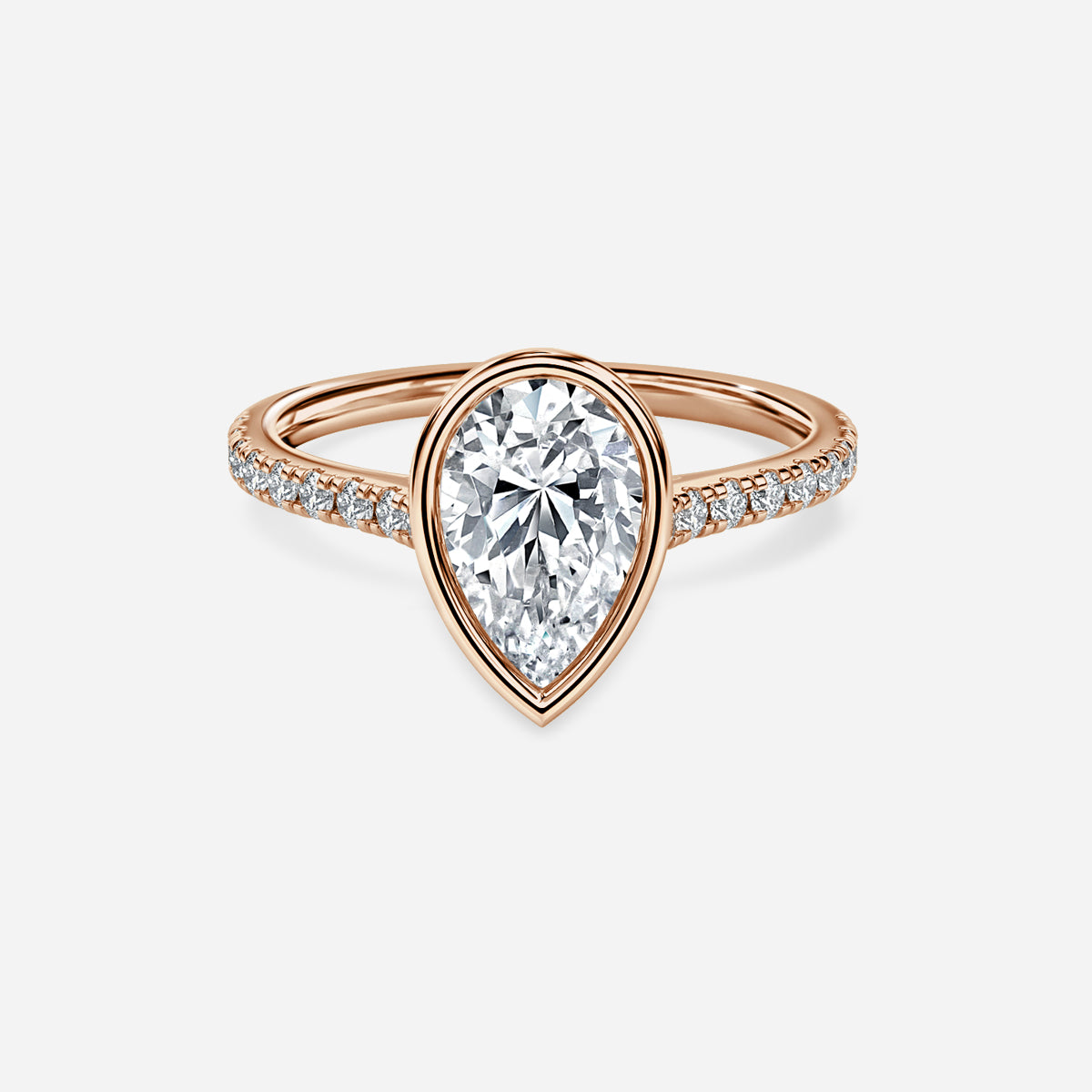 Arabella Pear Diamond Band Moissanite Engagement Ring