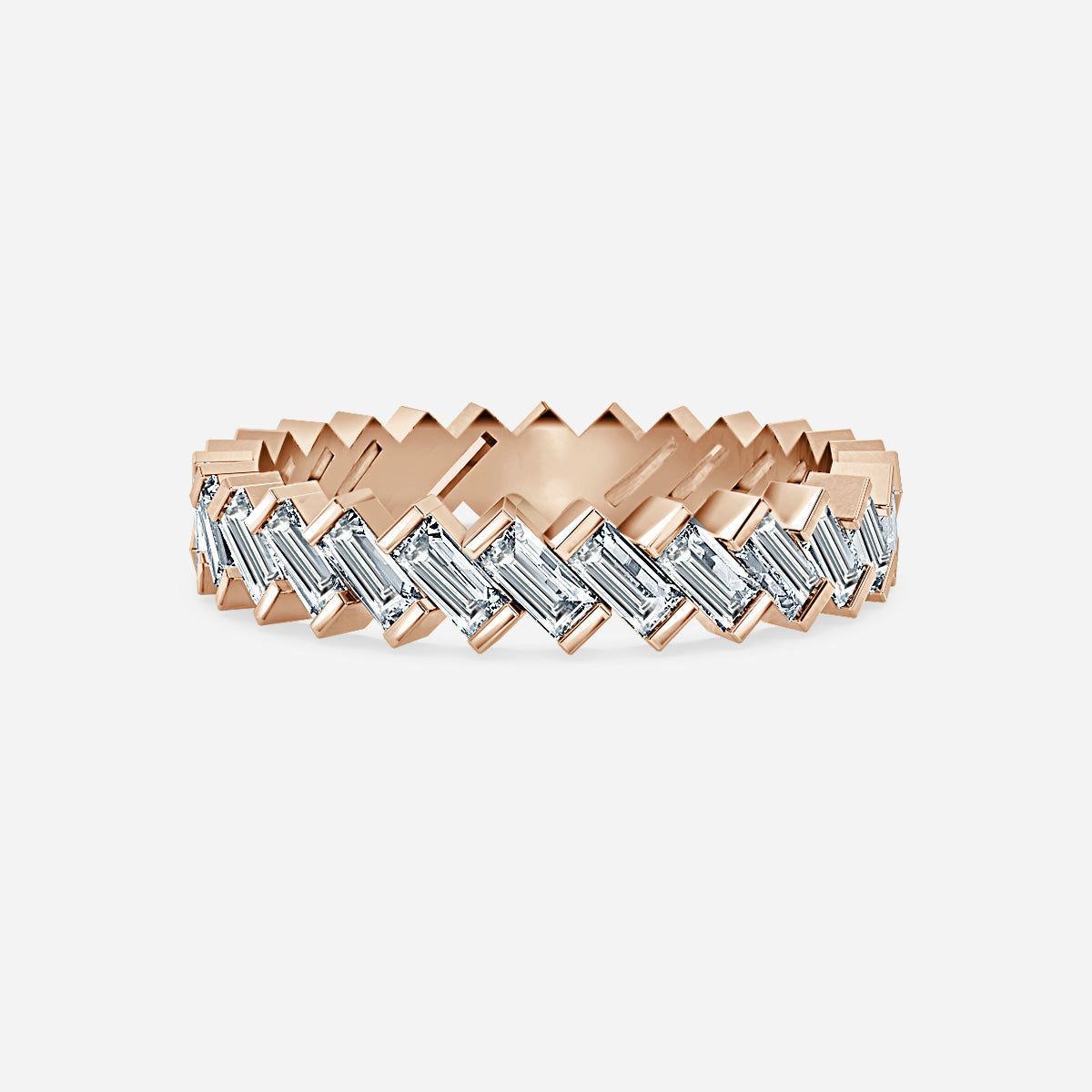 Cuna Baguette Diamond Moissnaite Eternity Ring