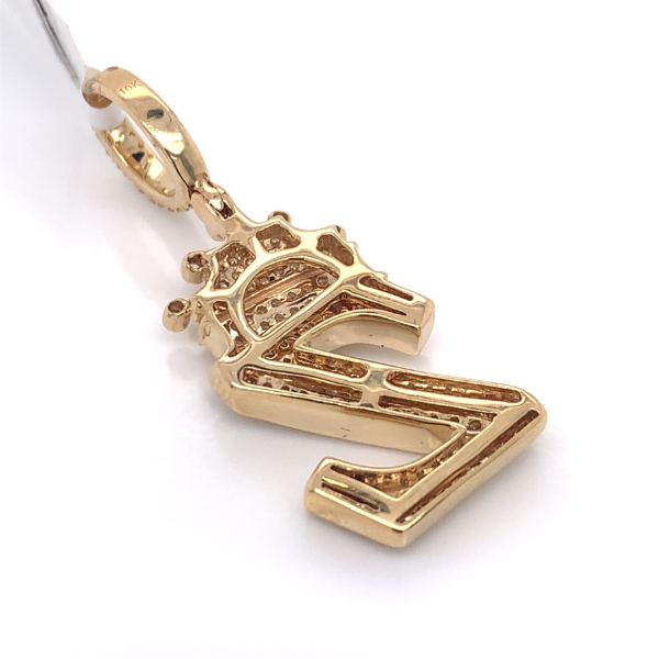 1.30 CT Moissanite Iced Out Letter "Z" King Crown Pendant