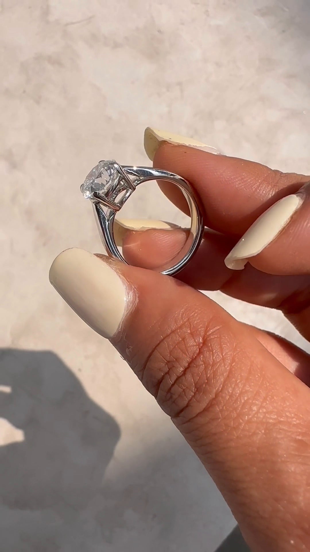 Rosey Round Solitaire Moissanite Engagement Ring