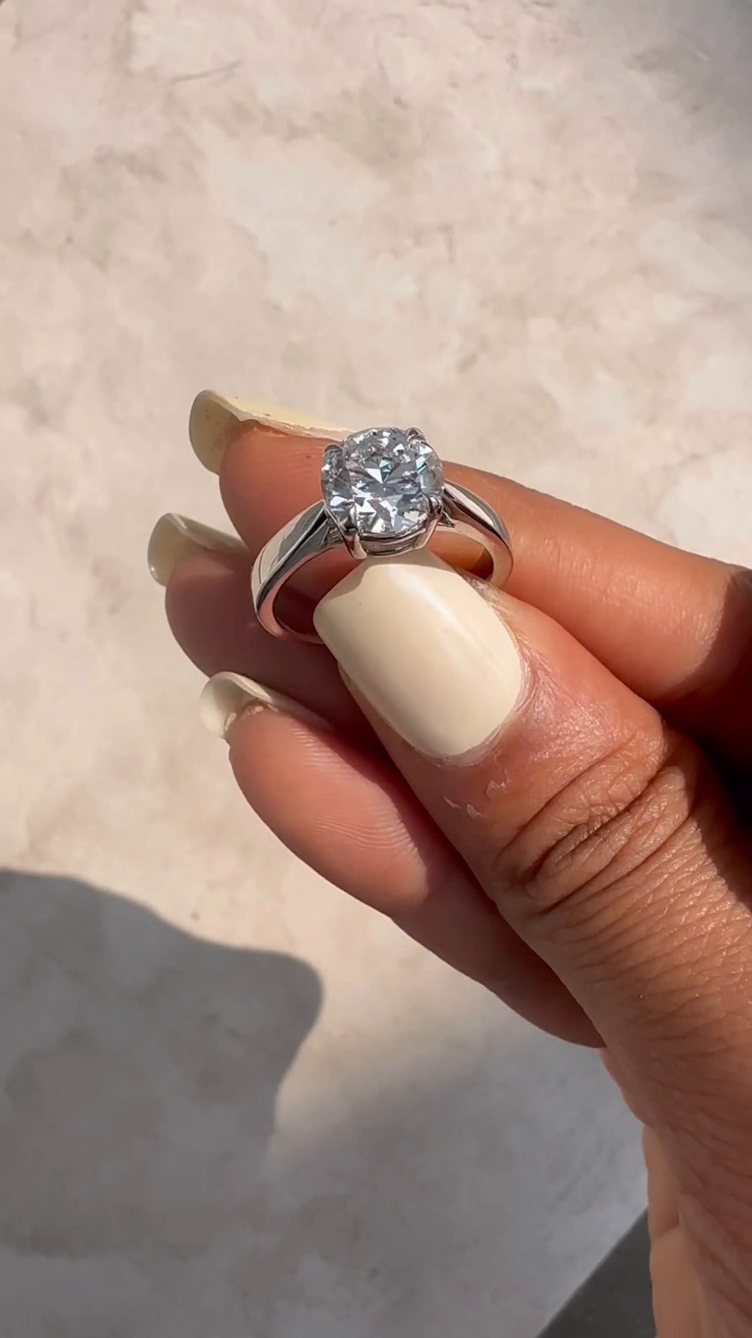 Rosey Round Solitaire Moissanite Engagement Ring