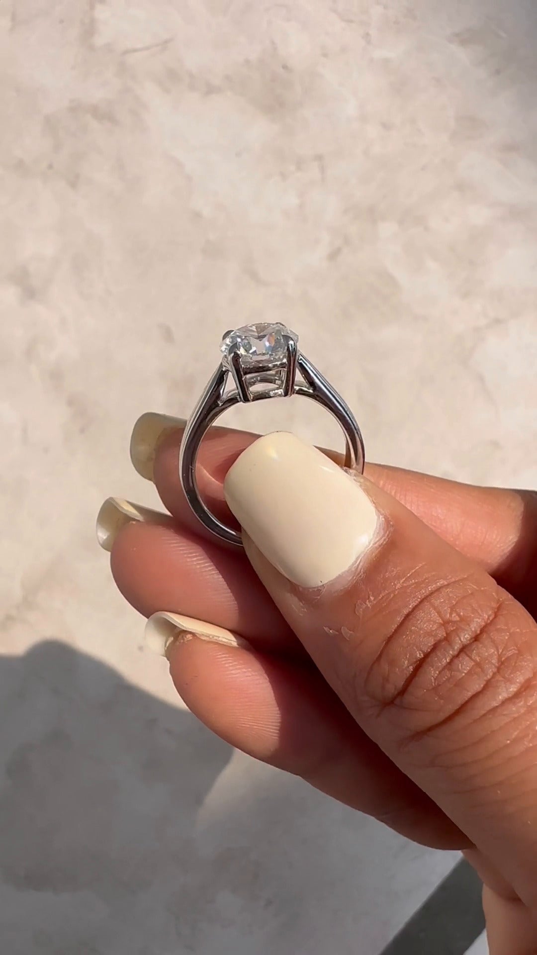 Rosey Round Solitaire Moissanite Engagement Ring