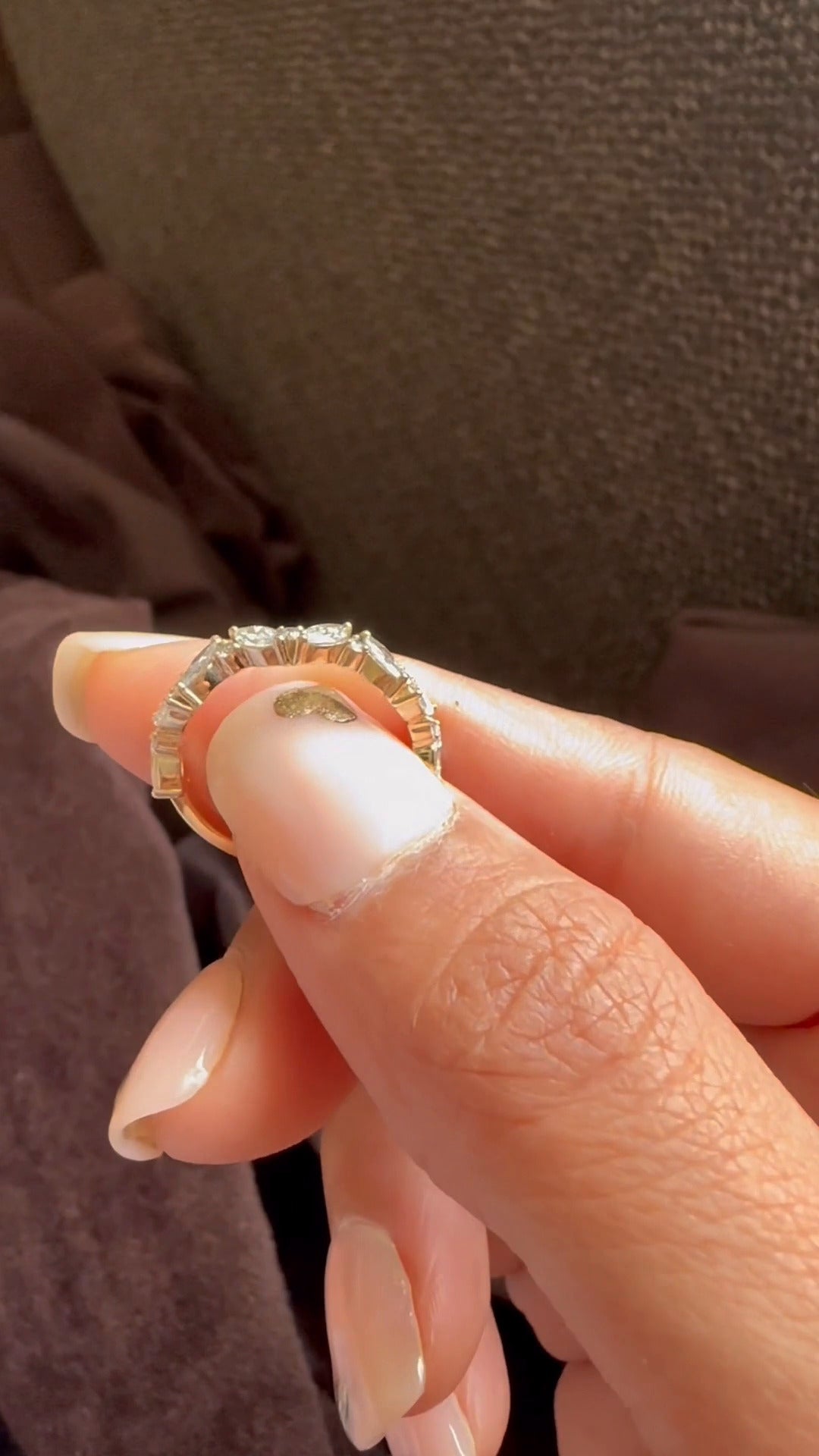 Moissanite Round And Marquise Stackable Ring